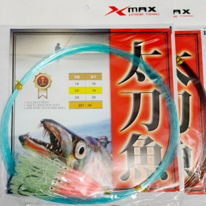 XMAX 심해칼치 바늘세트 레드야광꼴뚜기